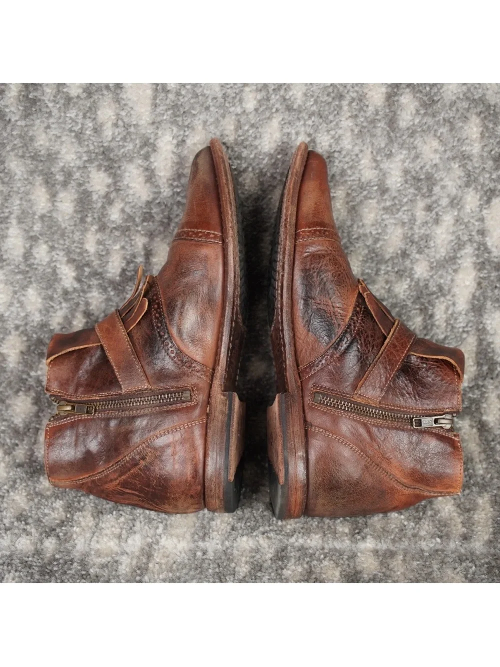 Bed Stu Cobbler Ankle Bootie With Fringe Women’s US8 Brown Leather Inside & Out